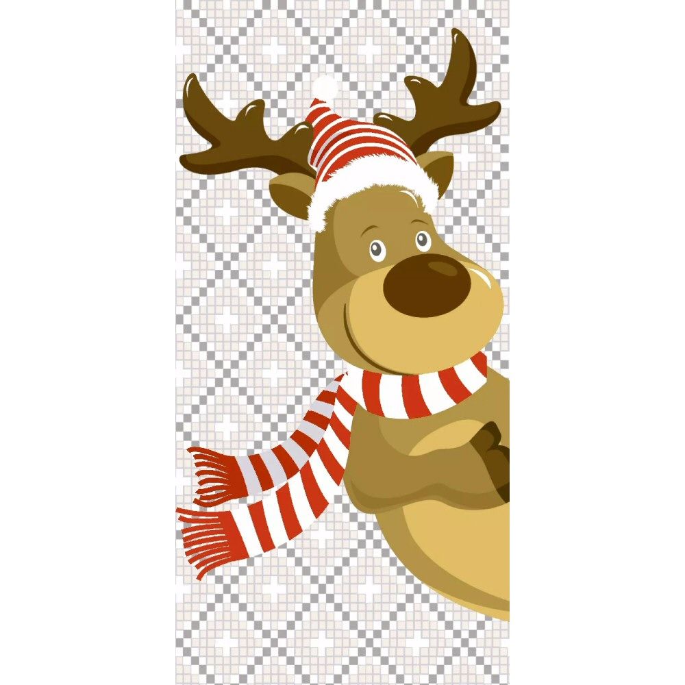 N.J Products 22cm Reindeer Fun Hanky (Pack of 10)
