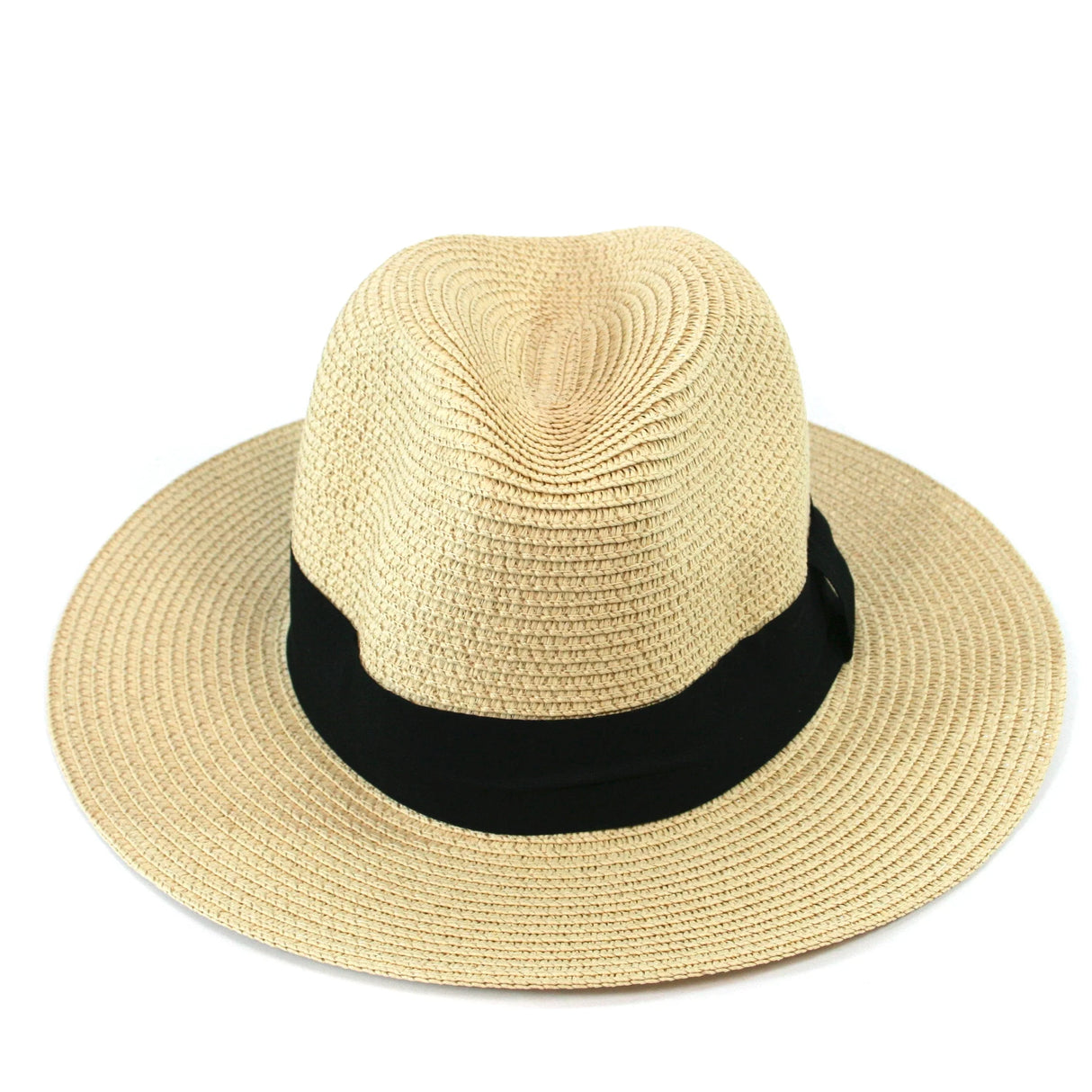 Black Ginger 61cm Natural Panama Style Foldable Sun Hat - 601-170