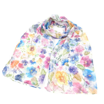 Black Ginger 180cm Multi-Coloured Pretty Pansy Scarf