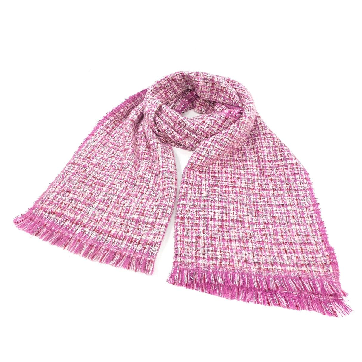 Black Ginger 190cm Pink Rakita Reversible Sparkly Scarf - 736-479