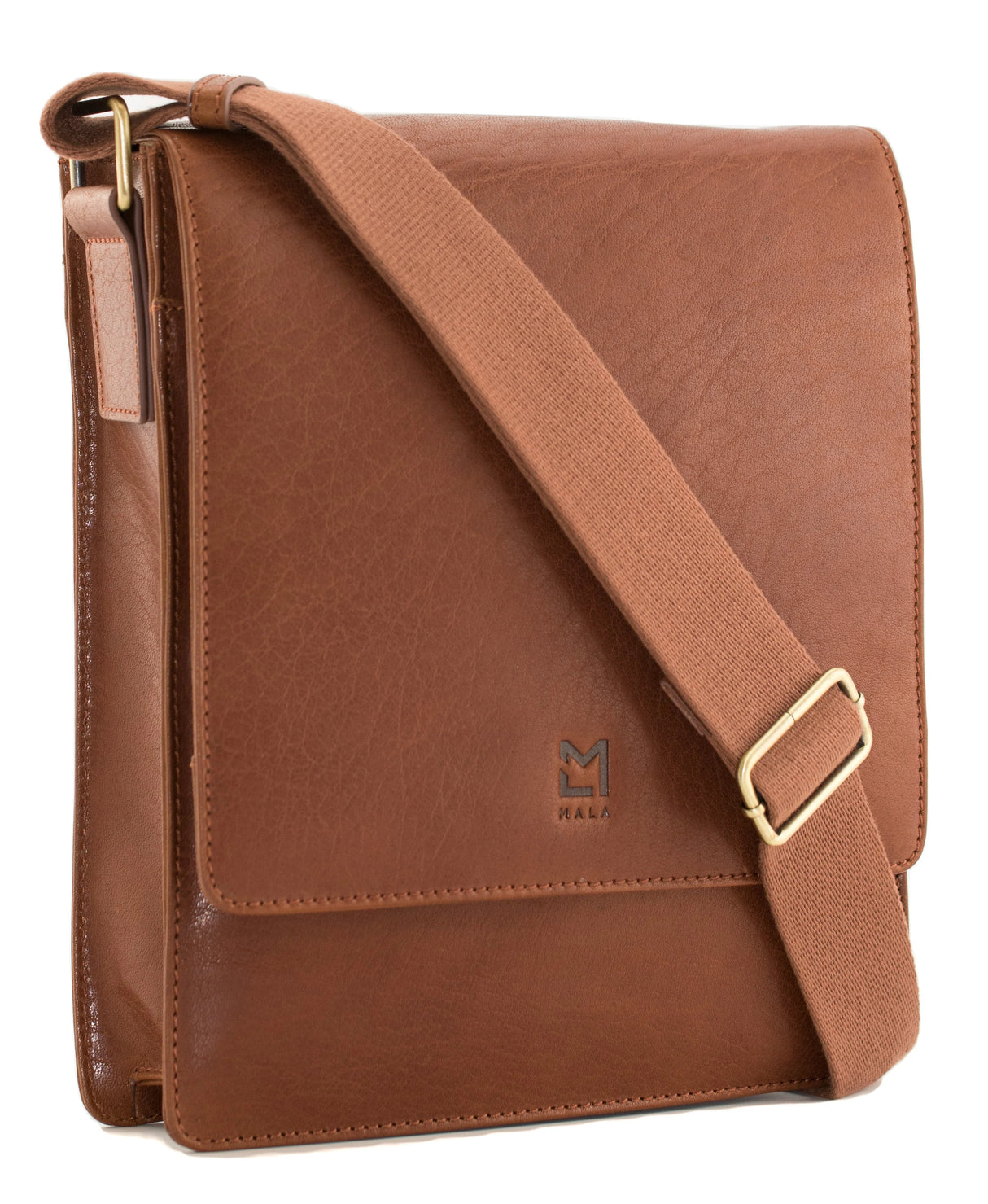 Mala Leather 26cm Tan Bloomsbury Medium Flap Satchel Bag - 7402 17