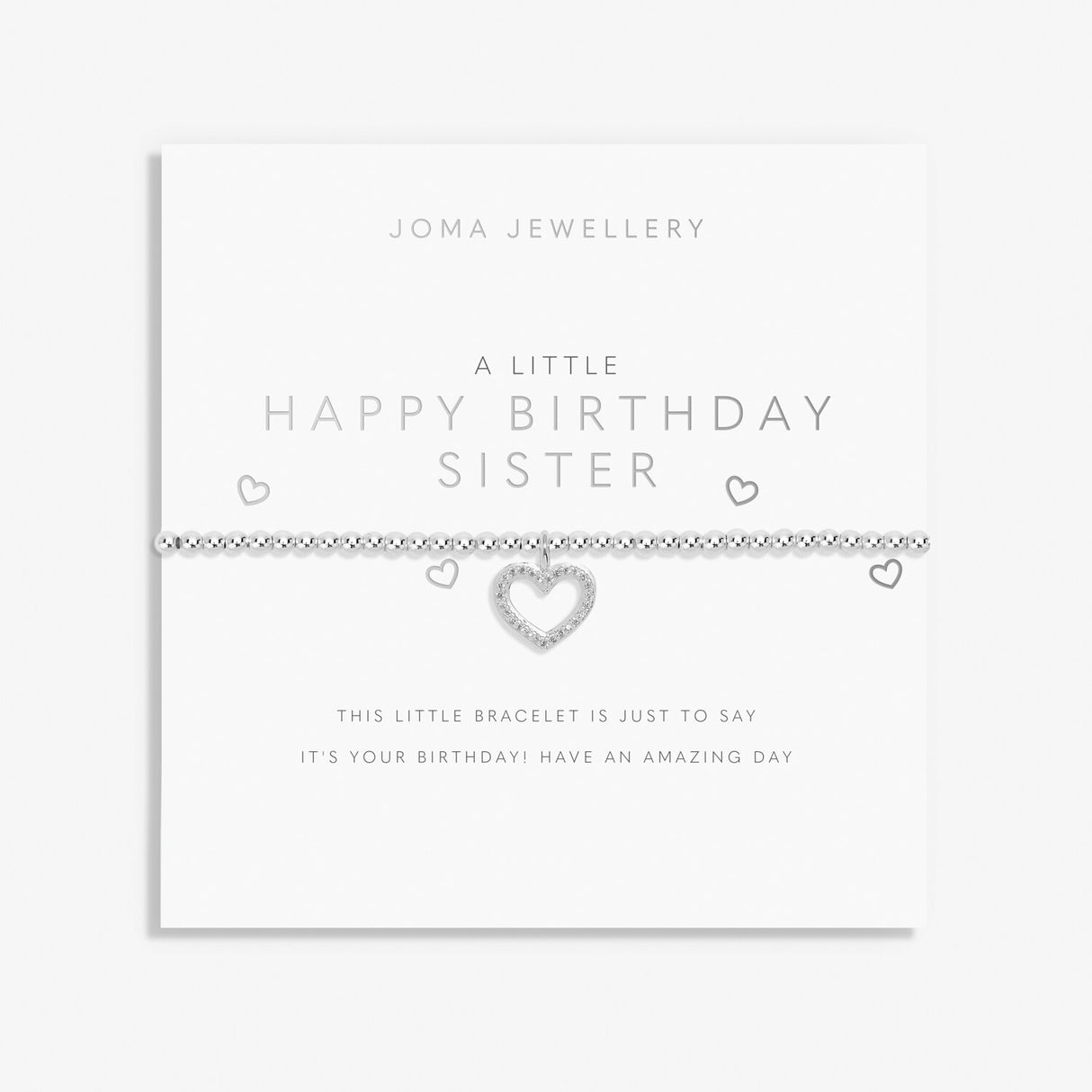 Joma Jewellery Silver Plated A Little 'Happy Birthday Sister' Bracelet
