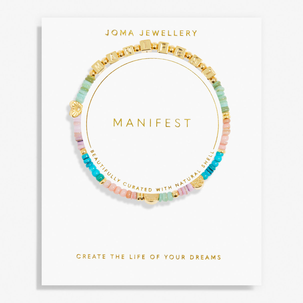 Joma Jewellery Gold Plated Happy Little Moments 'Manifest' Bracelet