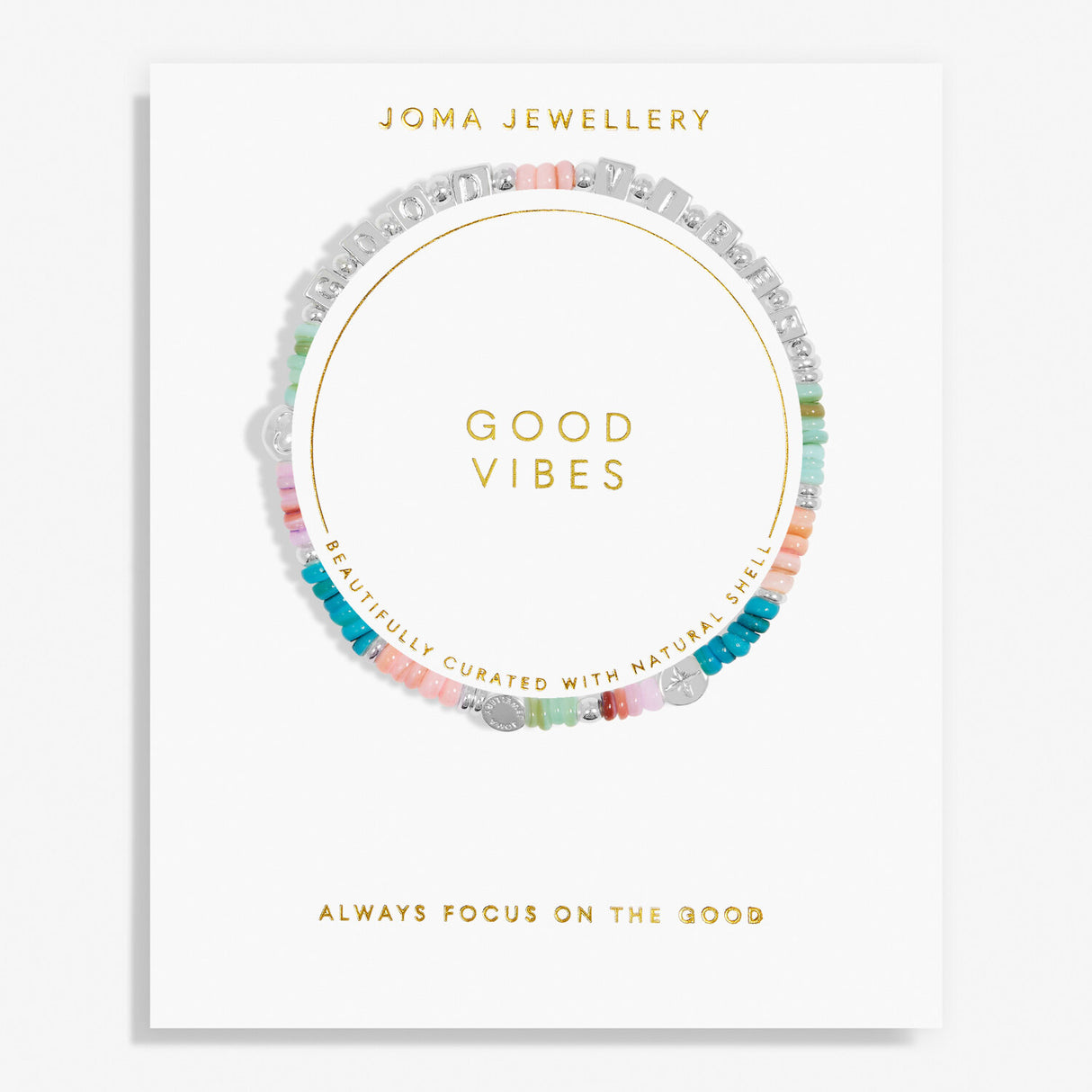Joma Jewellery Silver Plated Happy Little Moments 'Good Vibes' Bracelet