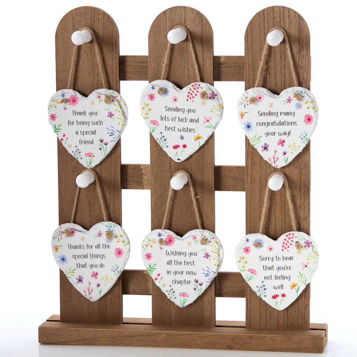 Richard Langs Slate Pretty Floral Hanging Heart (Choice of 6) - 7BP110