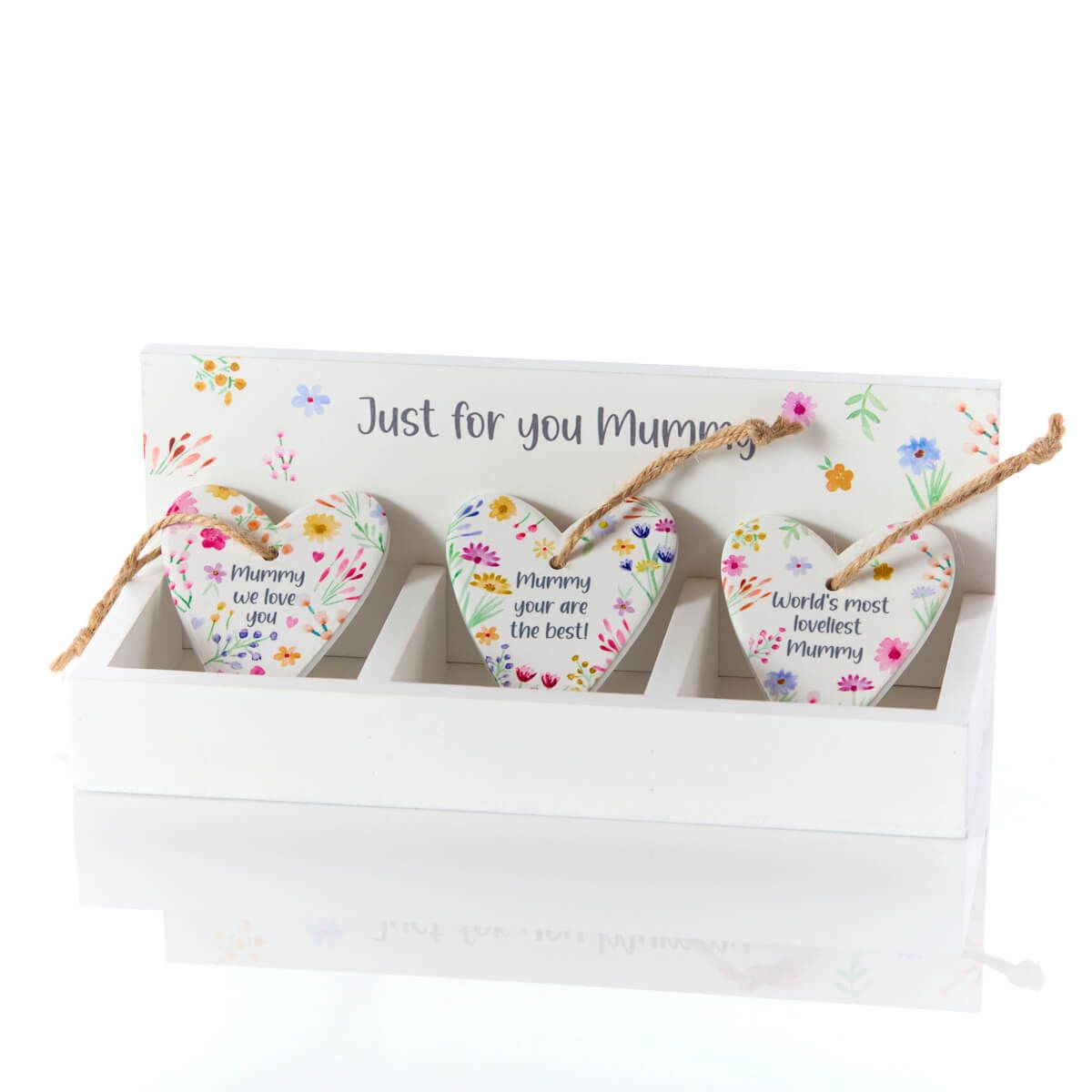 Richard Langs 'Mummy' Ceramic Pretty Floral Hanging Heart (Choice of 3) - 7BP130