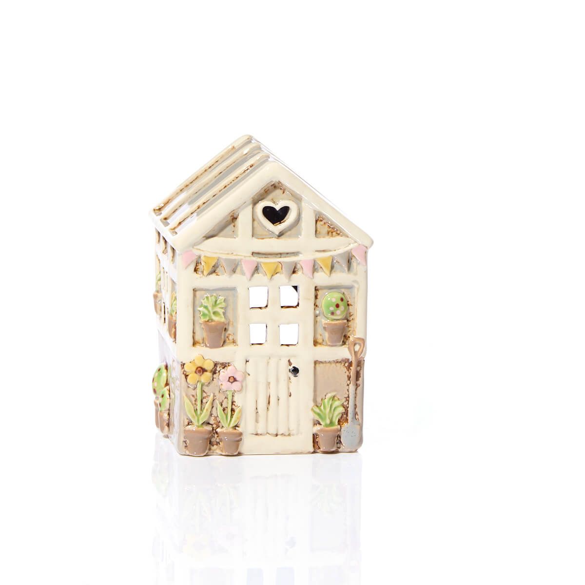 Richard Langs Stoneware Green House Tea Light Holder - 7CG164