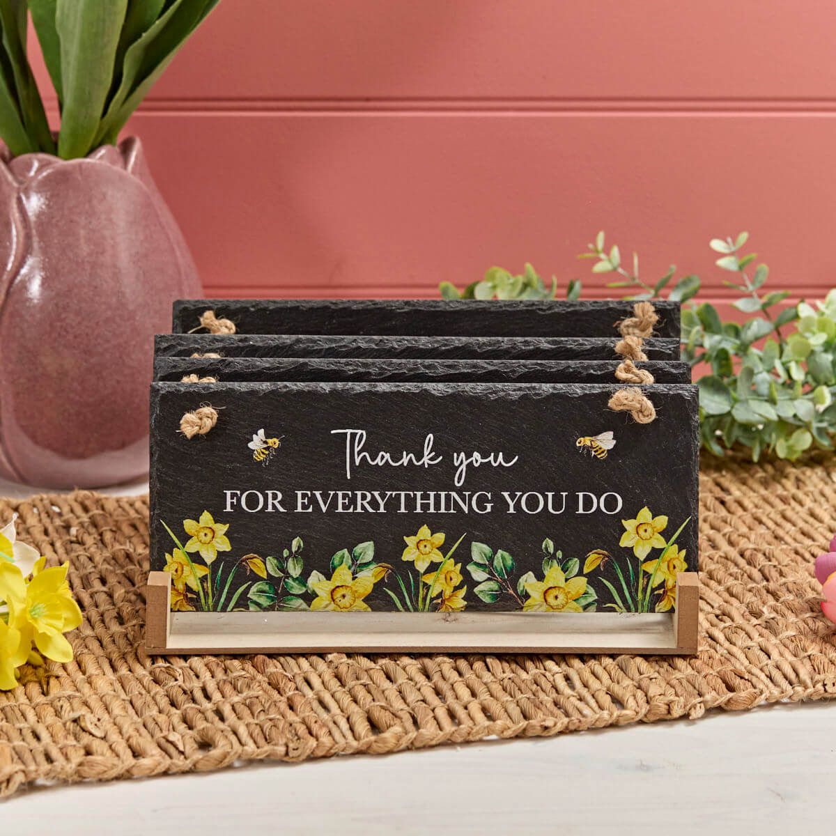 Richard Langs Floral Mixed Flower Slate Hanging Plaques (Choice of 4) - 7FD112