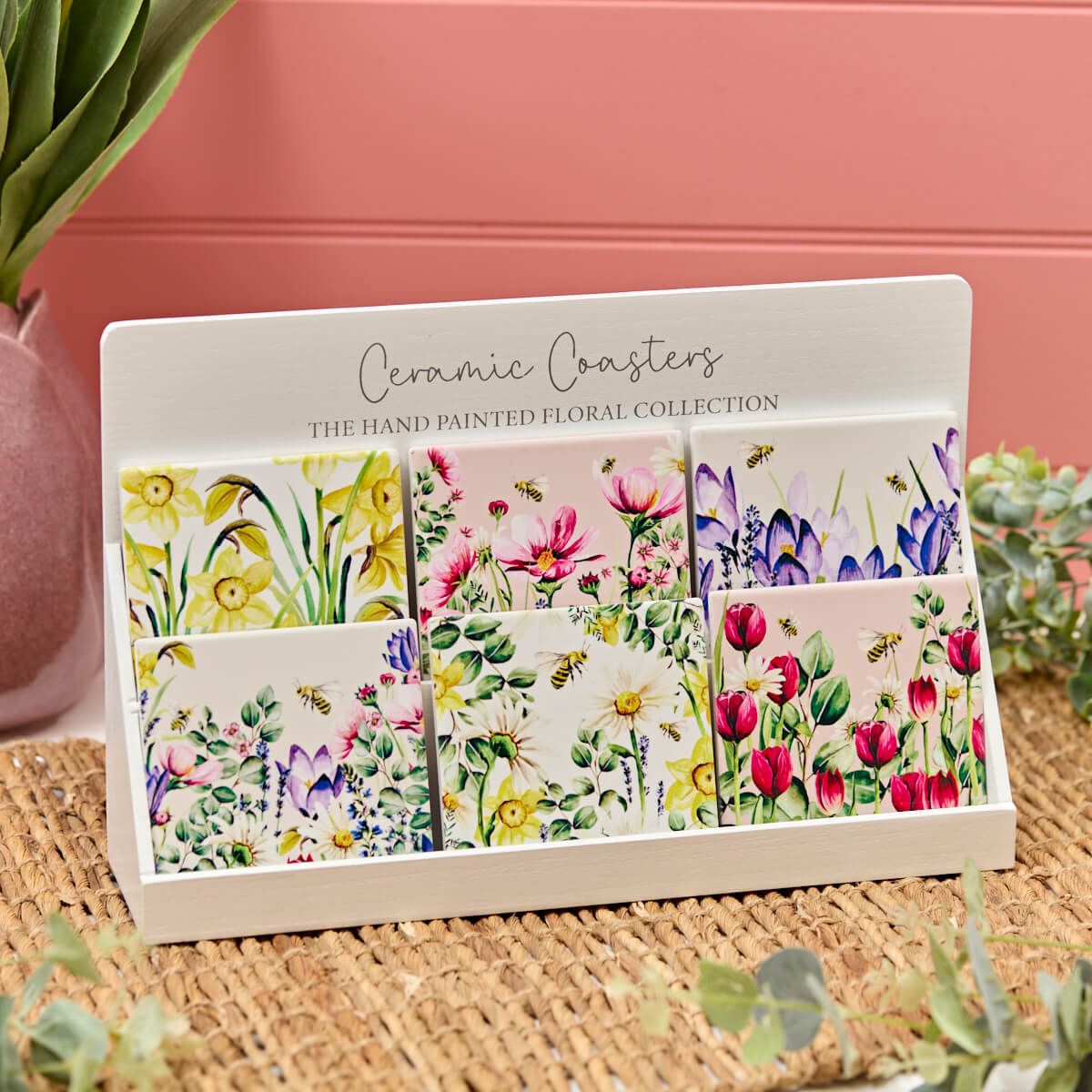 Richard Langs Floral Ceramic Coaster (Choice of 6) - 7FD130