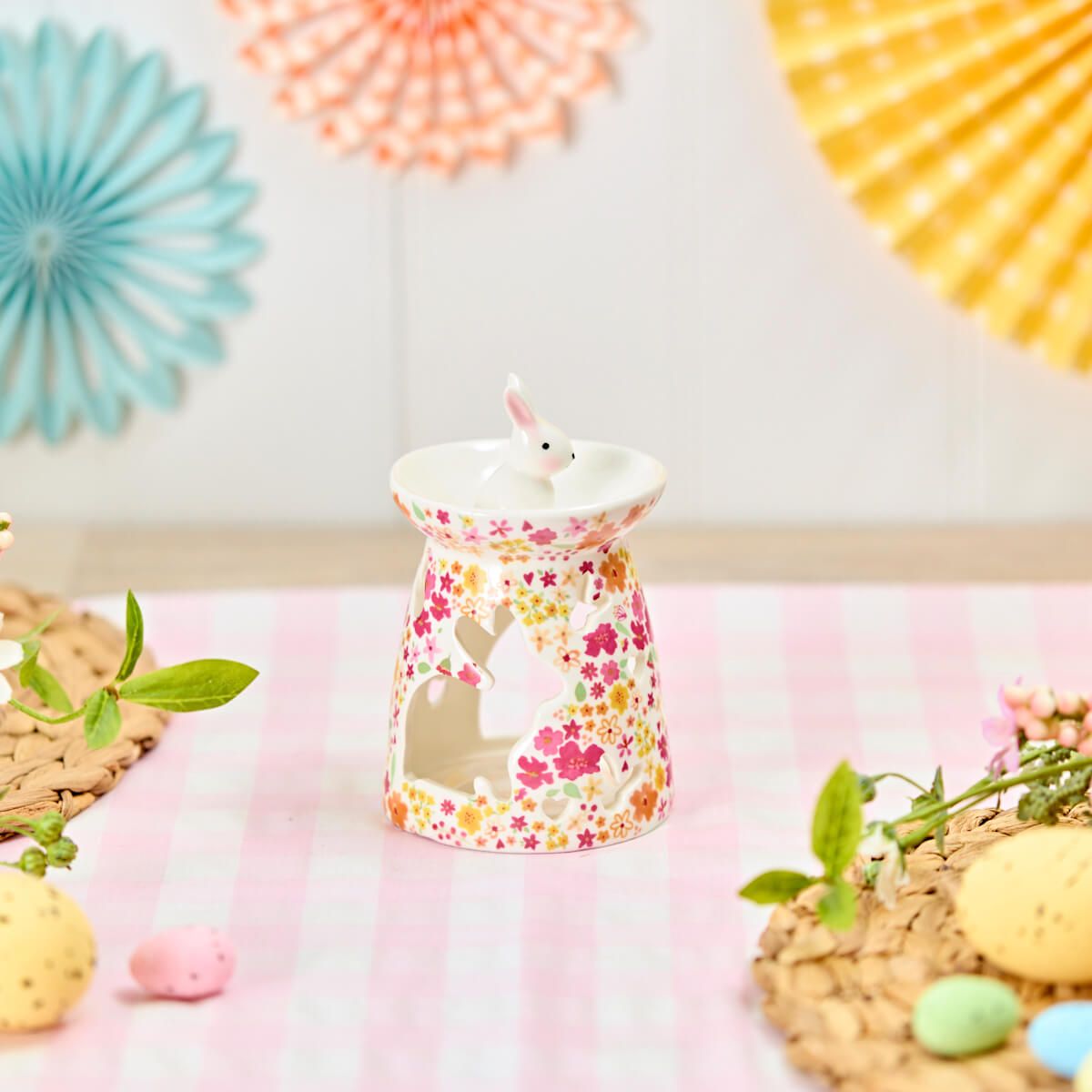 Richard Langs Bunny Ditsy Floral Ceramic 3D Wax Burner - 7HO103