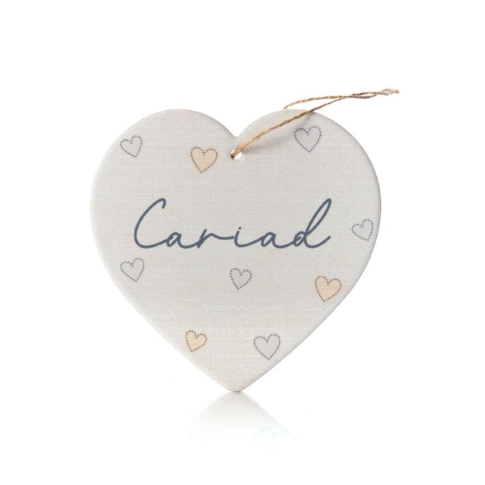 Richard Langs 'Cariad; Ceramic Hanging Heart - 7WL531