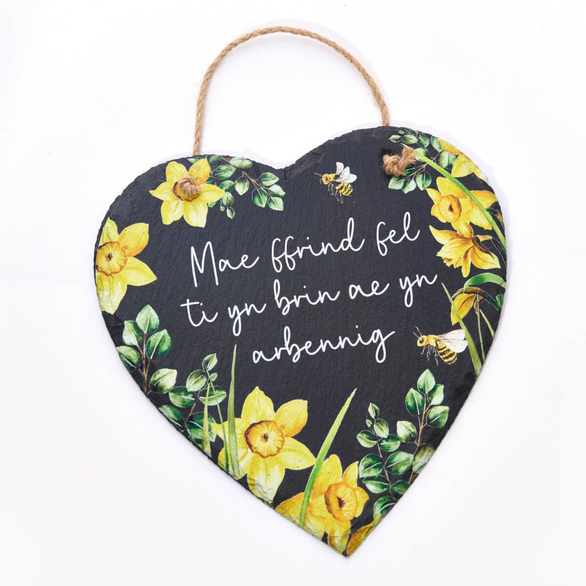 Richard Langs Welsh 'Friend Like You' Slate Heart Hanging Plaque - 7WL567
