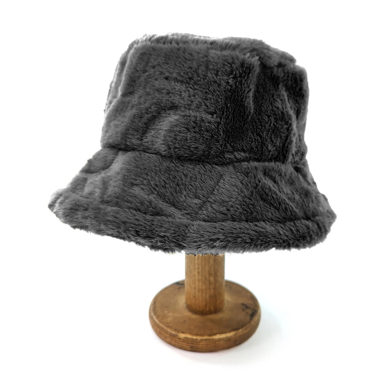 Black Ginger Black Faux Fur Bucket Hat - 800-547