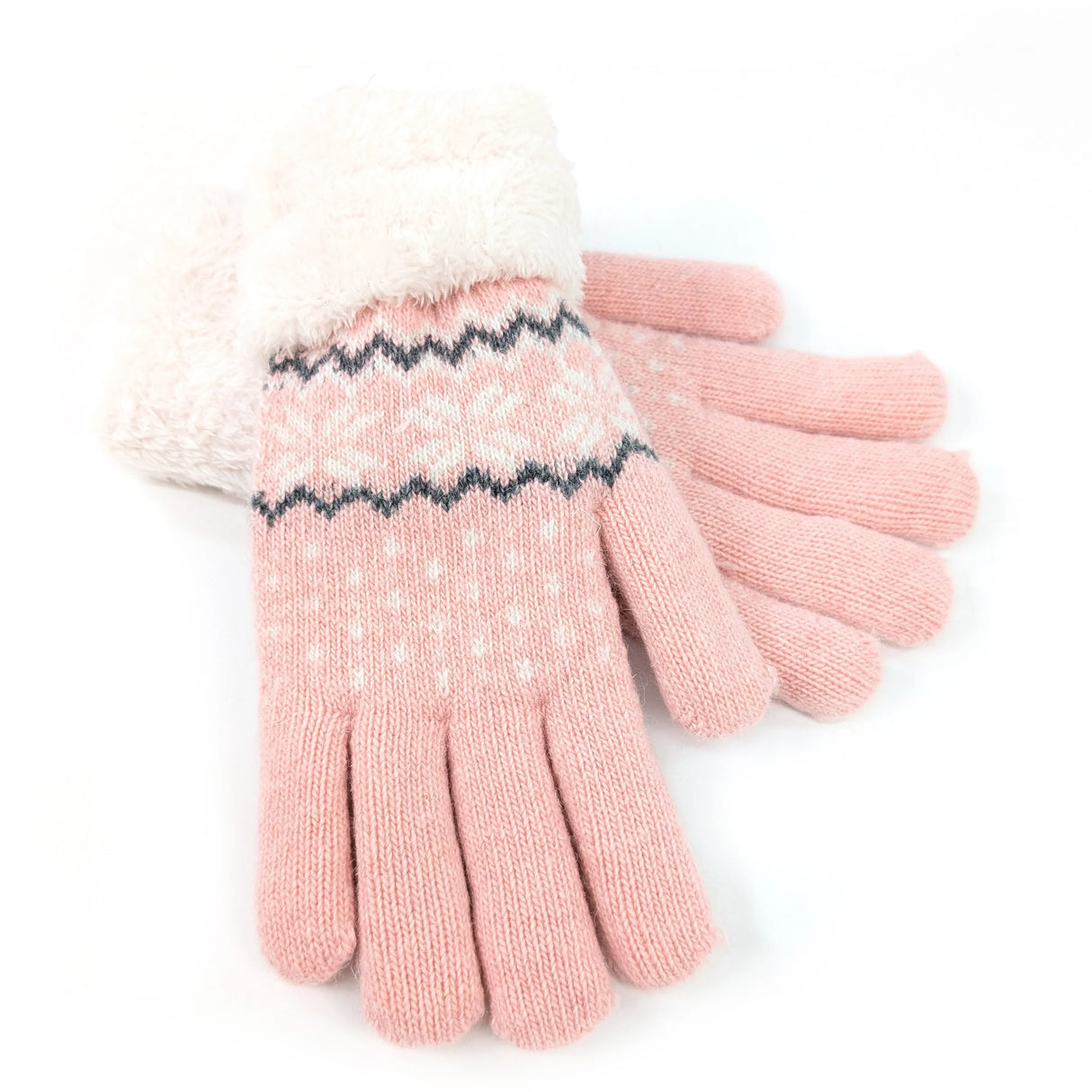 Black Ginger Pink Fluffy Nordic Gloves