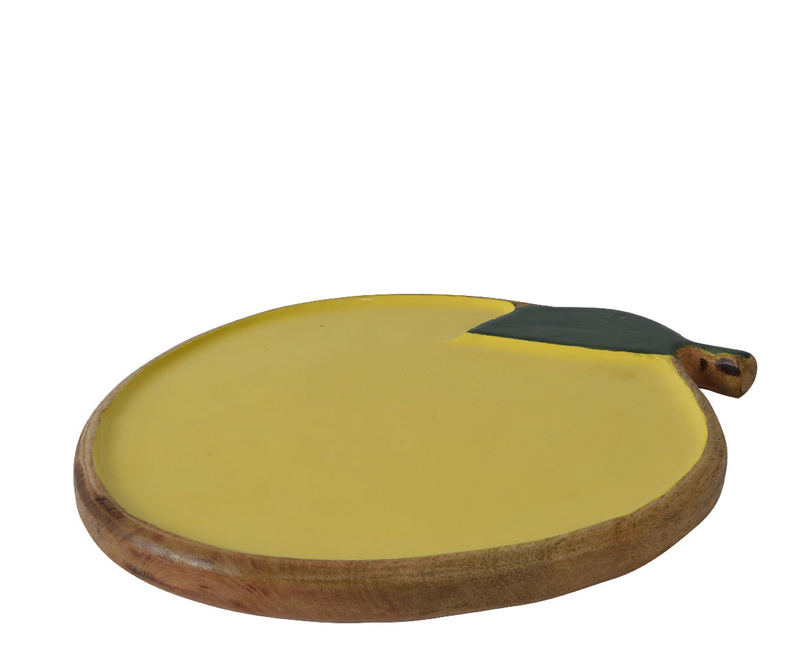 Kaemingk 34cm Mangowood Lemon Decorative Plate