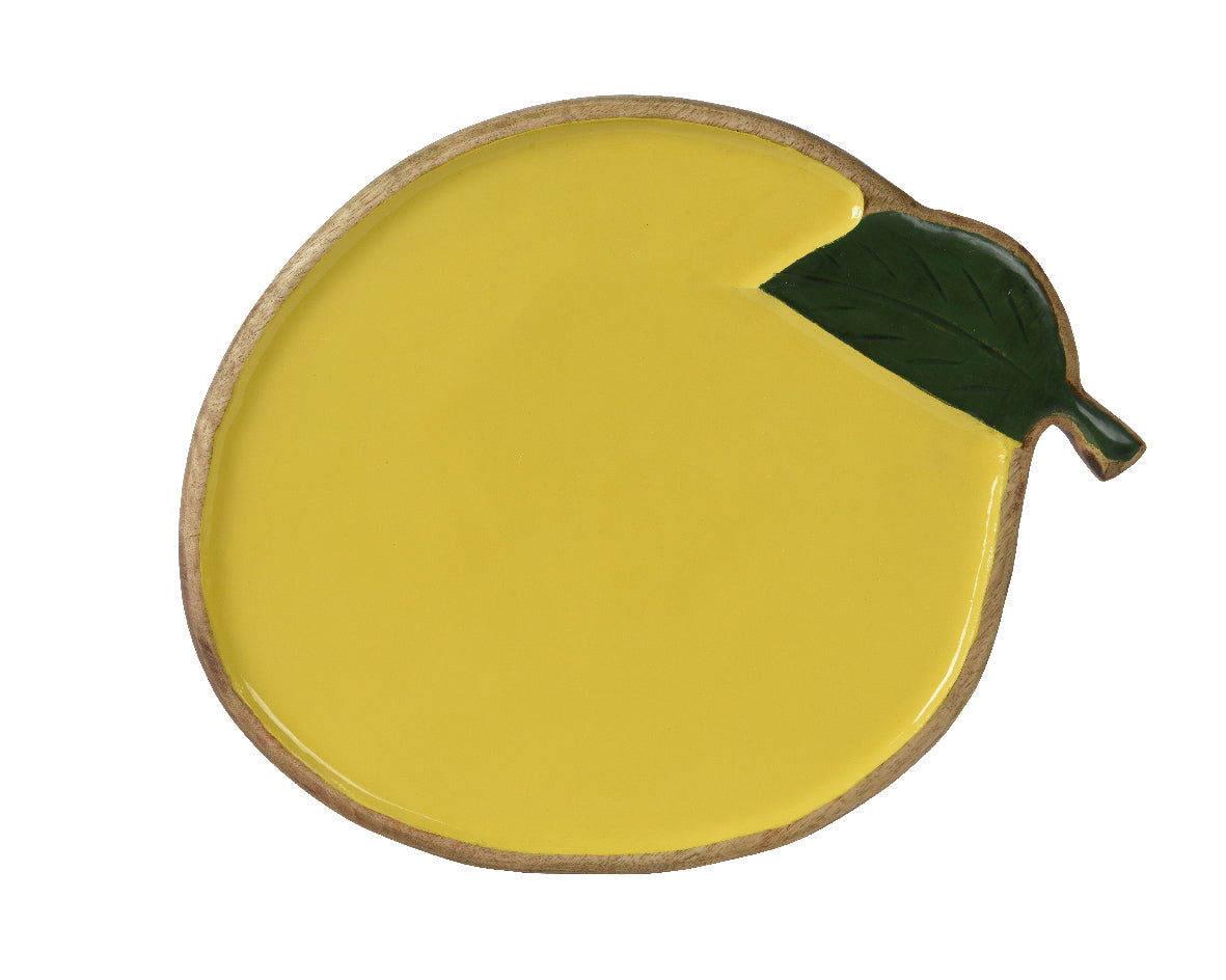 Kaemingk 34cm Mangowood Lemon Decorative Plate