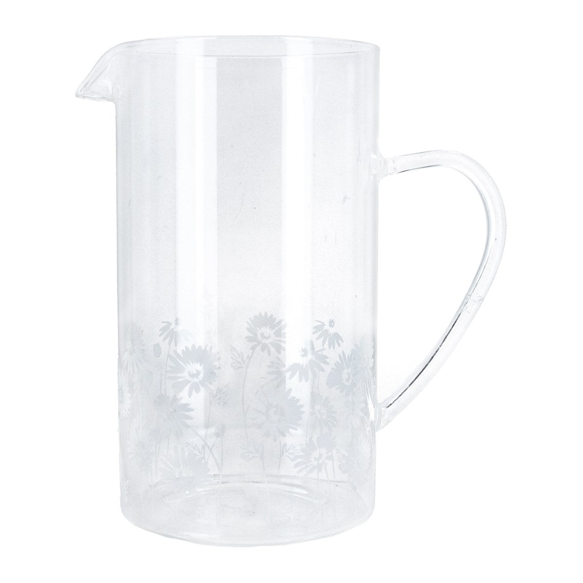 Gisela Graham 20cm Daisy Sandblasted Clear Glass Jug
