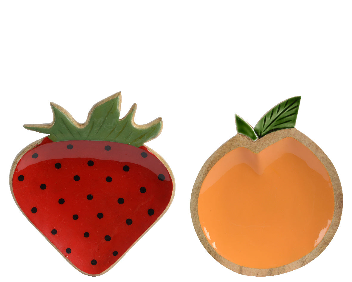 Kaemingk 25cm Fruit Enamel Decorative Plate (Chocie of 2)