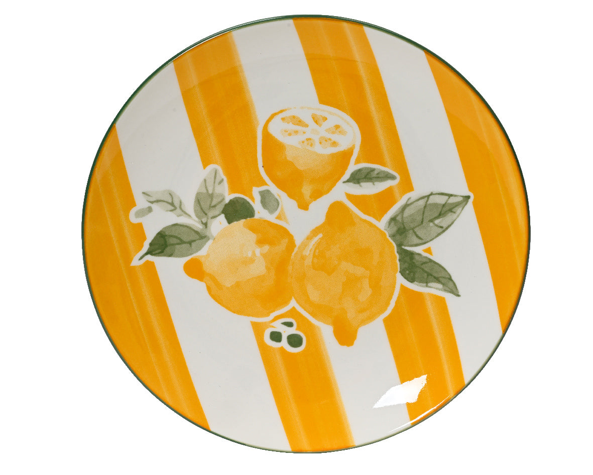Kaemingk 20cm Lemon Pattern Breakfast Plate