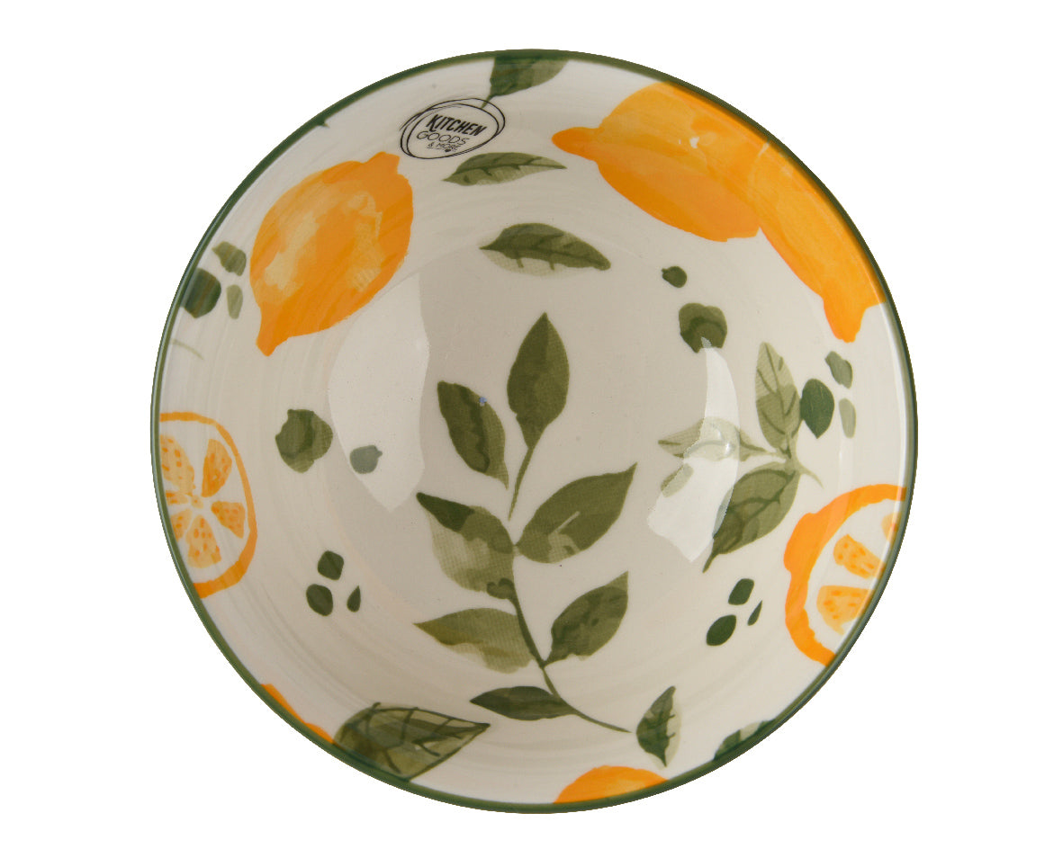 Kaemingk 20cm Lemon Pattern Breakfast Bowl