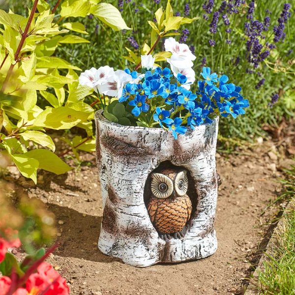 Smart Garden 18cm Owl Log Planter