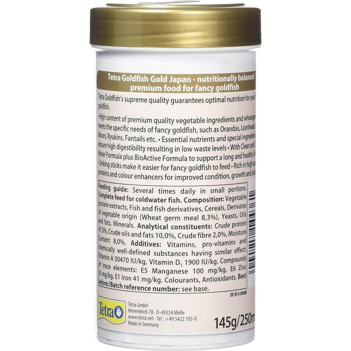 Tetra 145g Goldfish Gold Japan Sinking Food