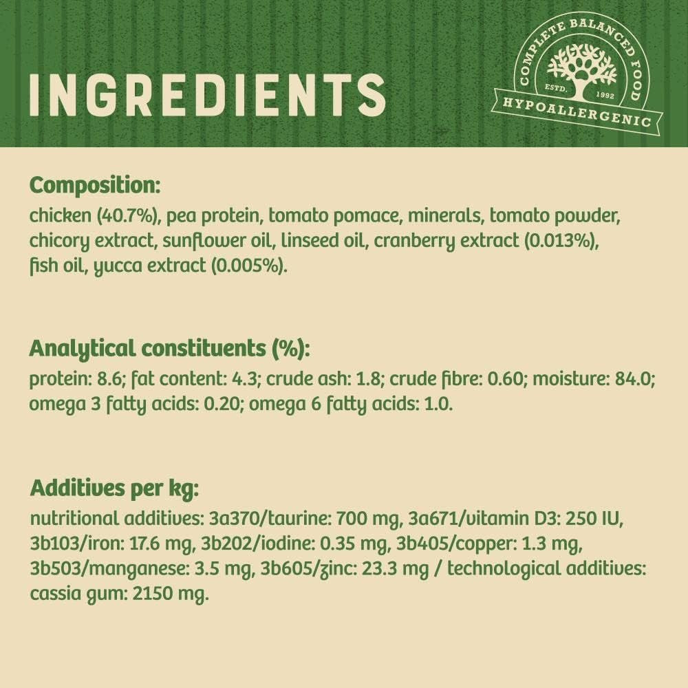 James Wellbeloved 85g Grain Free Chicken Pouches Adult Wet Cat Food 12pk