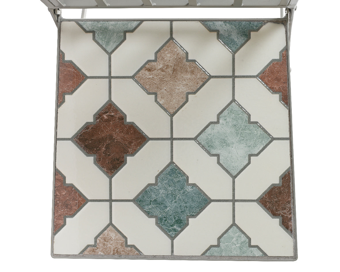 Decoris Marrakech 2-Seater Square Mosaic Stone Iron Bistro Set