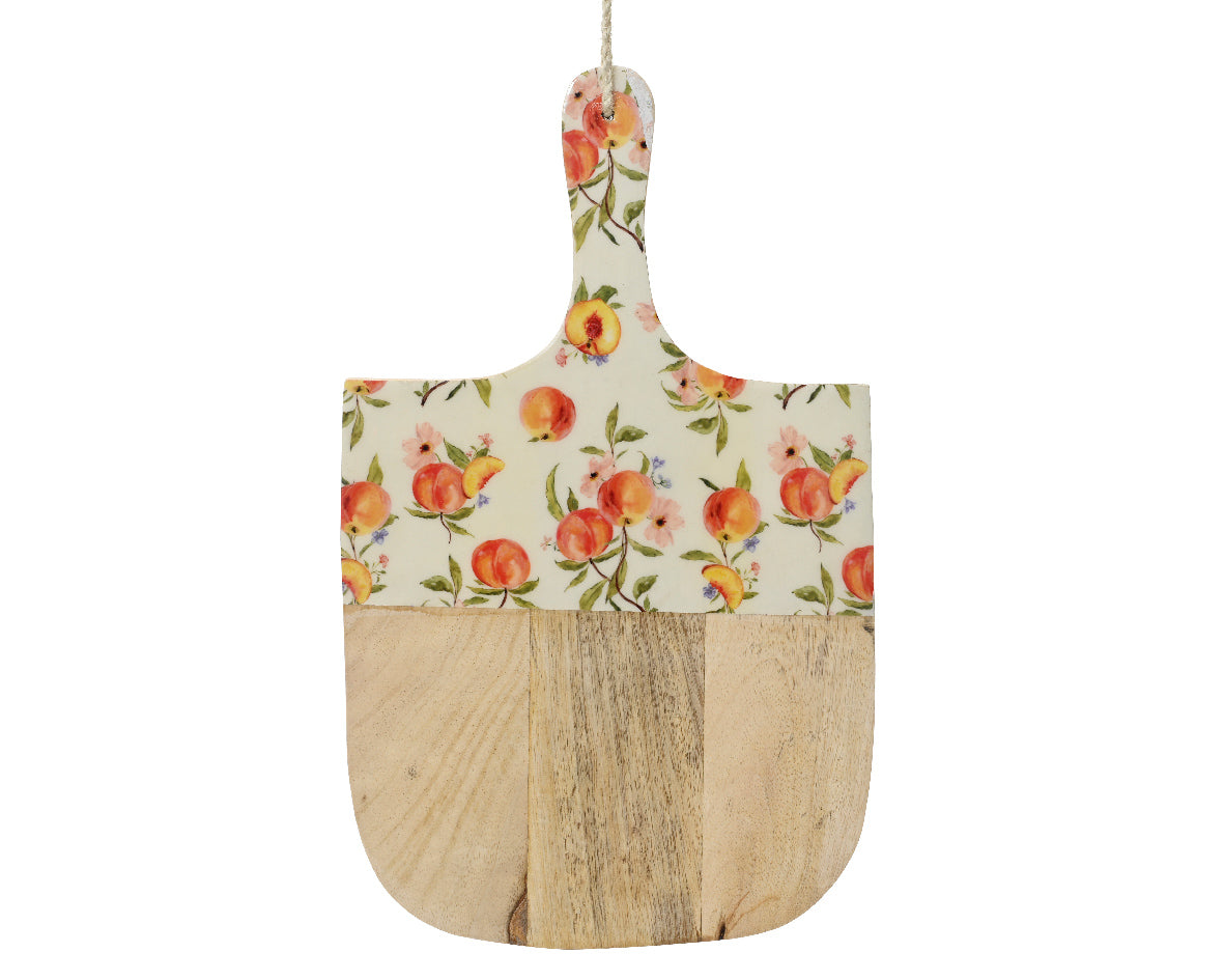 Kaemingk 25cm Peach Design Mangowood with Foodsafe Laquer Decorative Plate