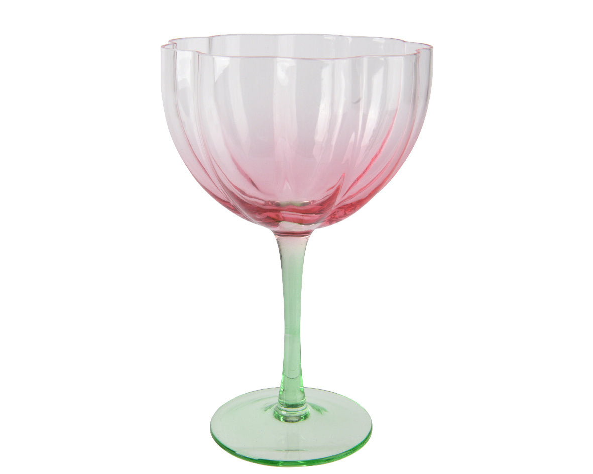 Kaemingk 18cm Transparent Spray Colour Wine Glass - Pink