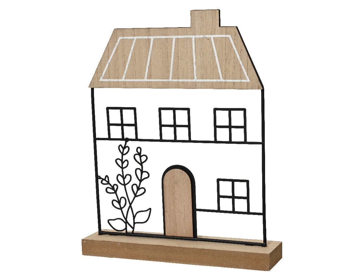 Kaemingk 30cm Iron House with MDF Roof