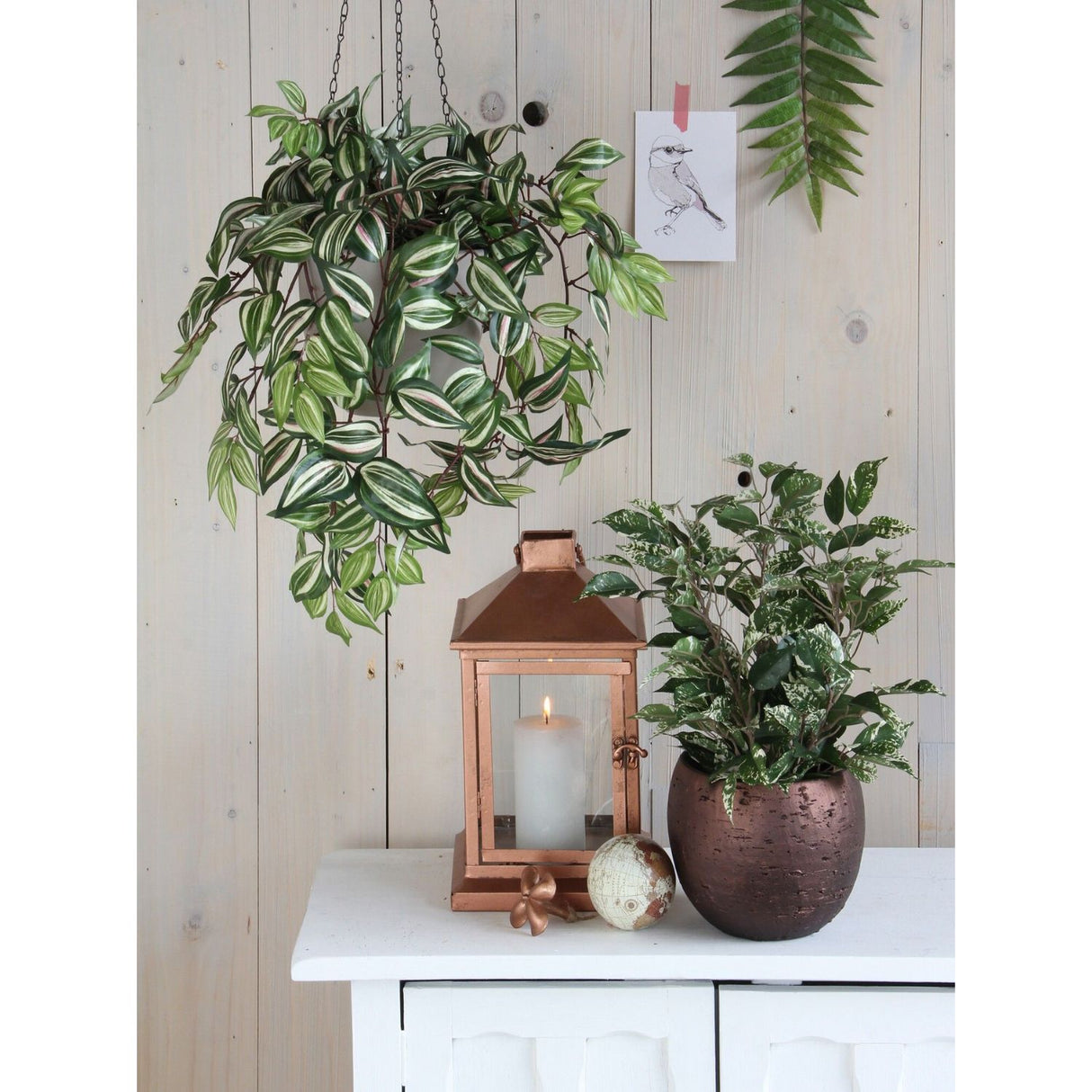 Mica Decorations 80cm Green Artificial Tradescantia Hanging Plant