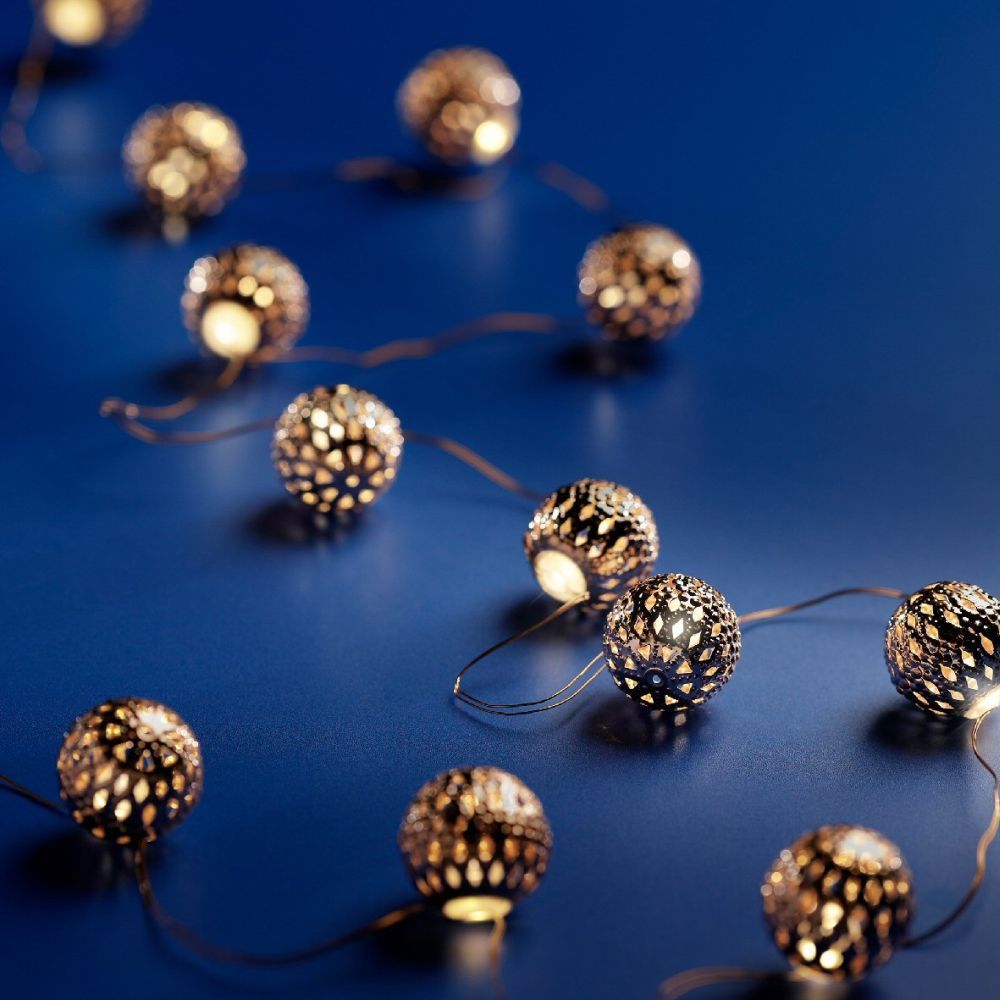 Lumineo 12 Micro LED Moroccan Balls String Lights (Choice of 4) (1.1m)