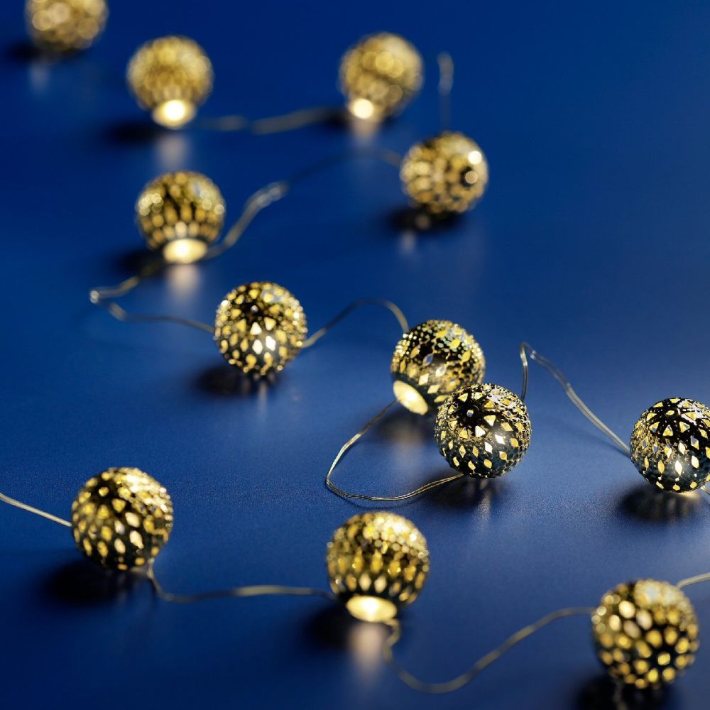 Lumineo 12 Micro LED Moroccan Balls String Lights (Choice of 4) (1.1m)