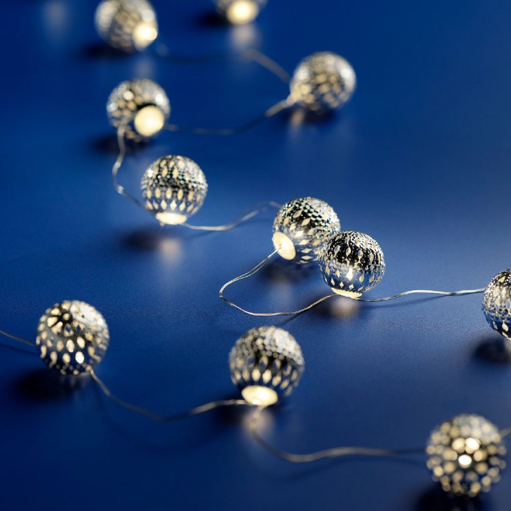 Lumineo 12 Micro LED Moroccan Balls String Lights (Choice of 4) (1.1m)