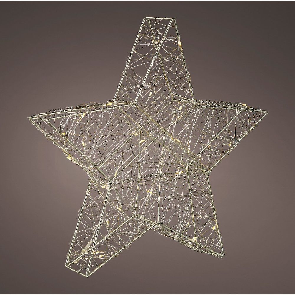 Lumineo 30cm Warm White Micro LED Silver Wire Star