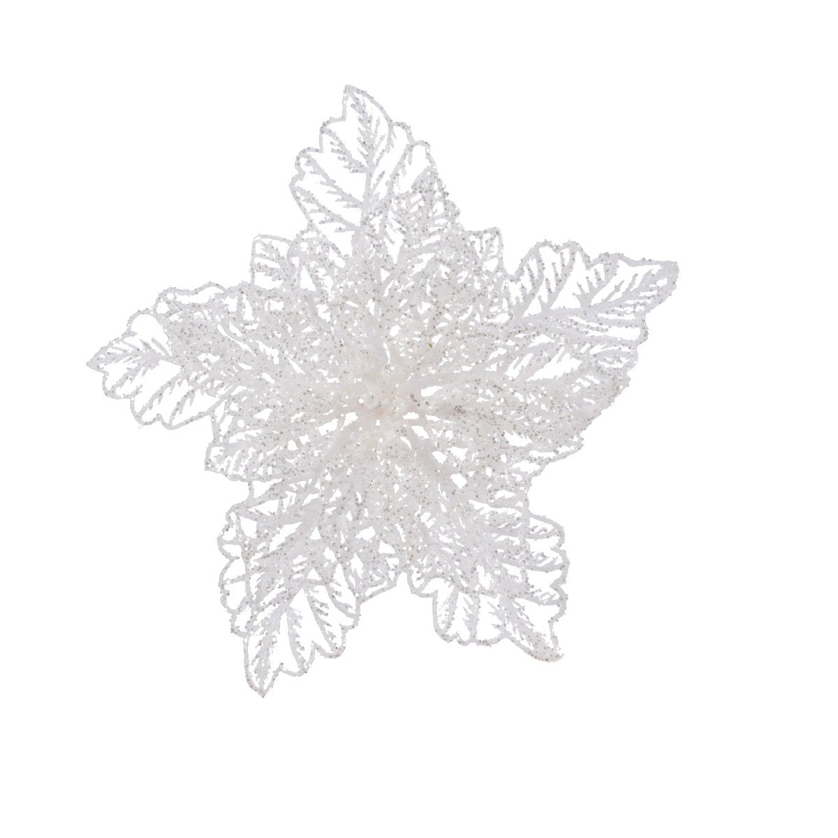 Decoris 23cm White Poinsettia