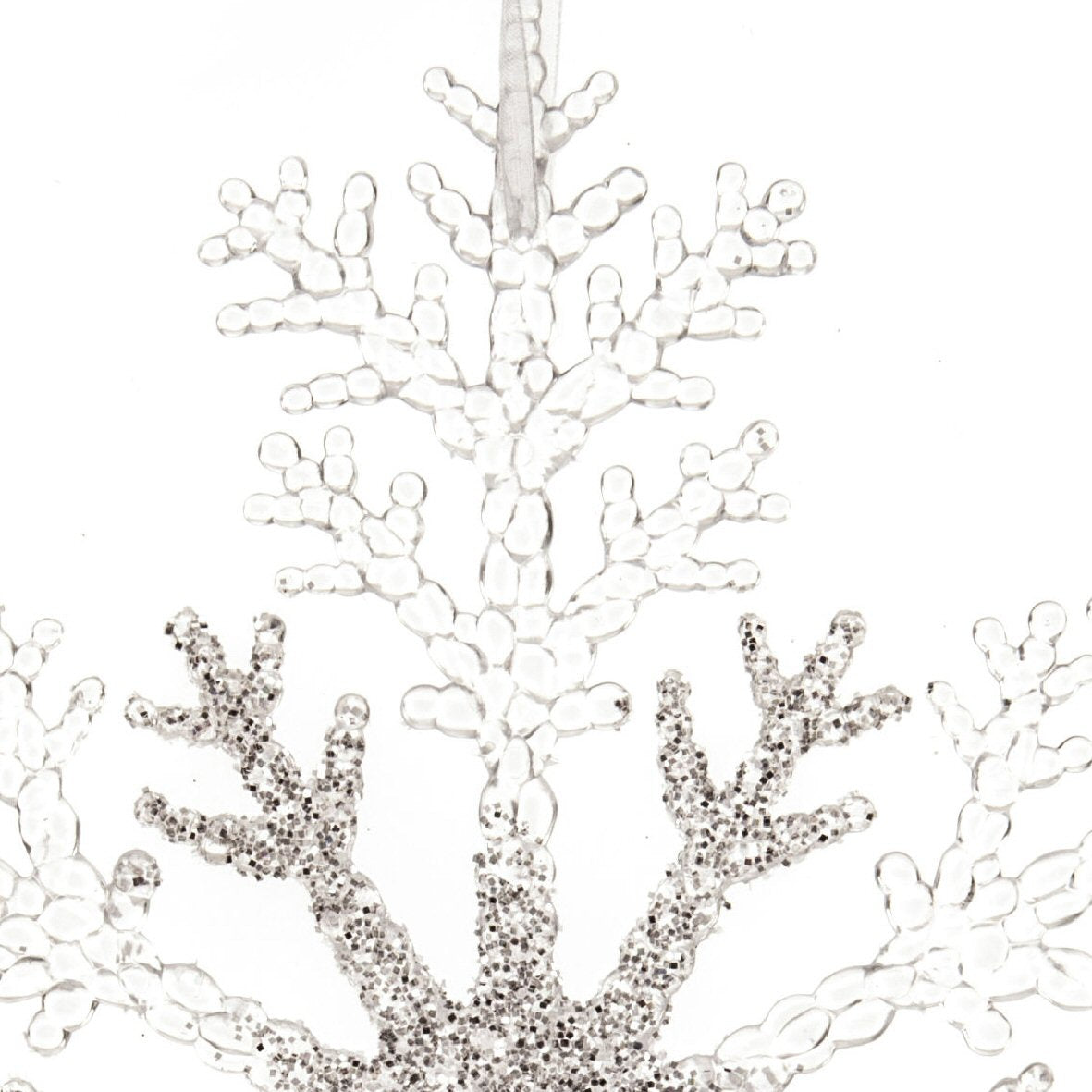 Decoris 21cm White Plastic Snowflake Hanging Christmas Decoration