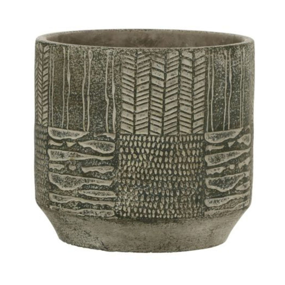 Mica Decorations 19cm Light Grey Lynn Round Pot