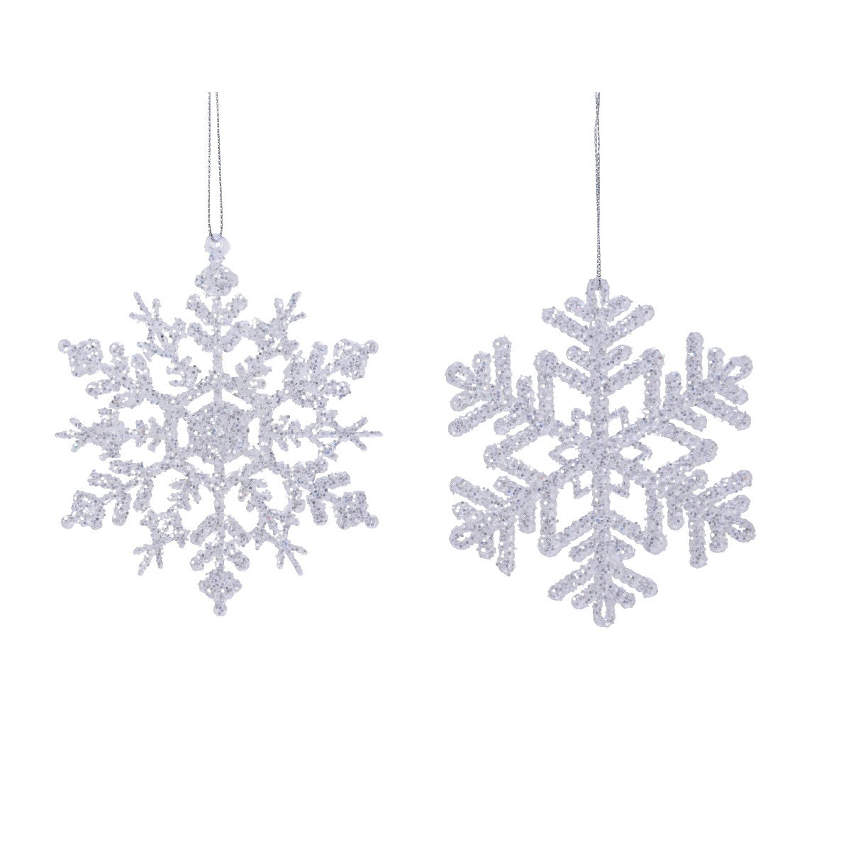Decoris 12cm Acrylic Snowflake Decoration (Choice of 2)