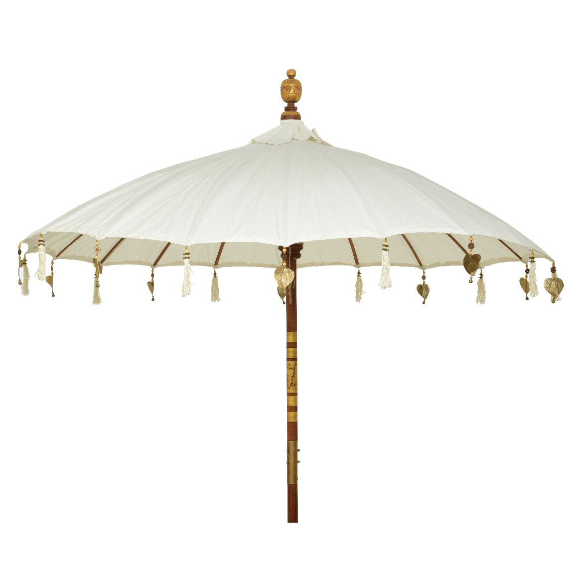 Decoris 2m Cotton Parasol With Gold Metal Ornaments