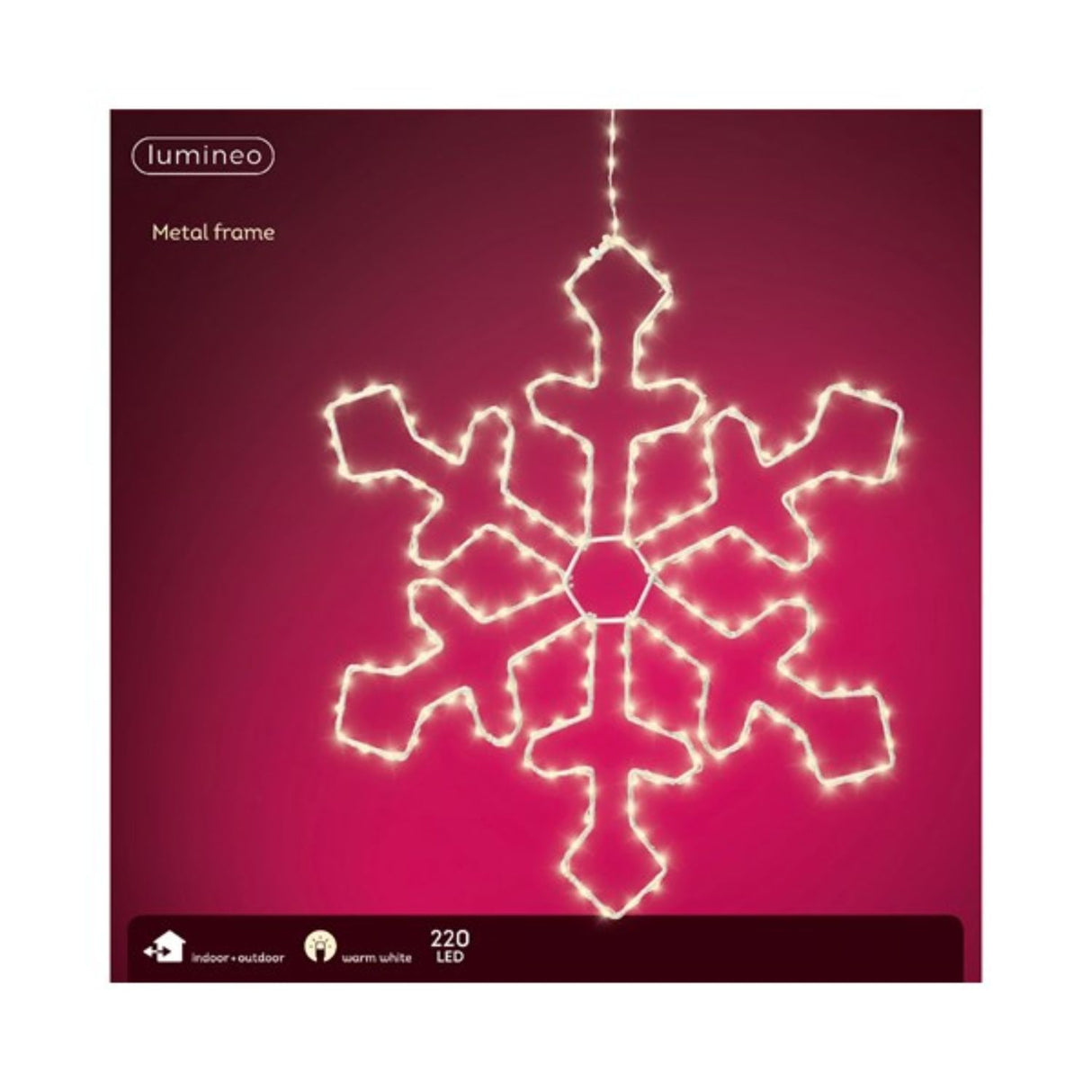 Lumineo 37cm Micro LED Metal Frame Snowflake