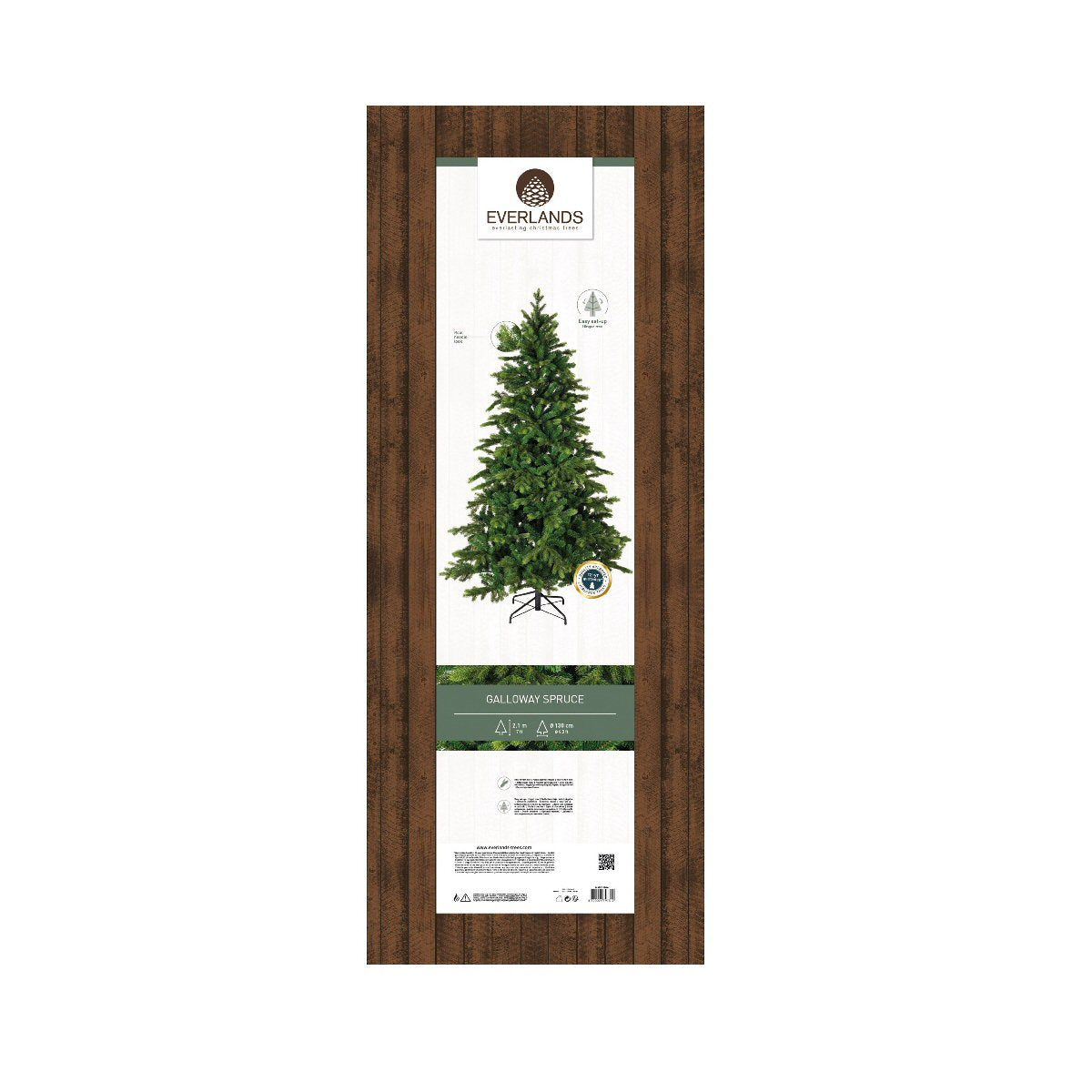 Everlands 2.1m (7ft) Galloway Spruce Artificial Christmas Tree