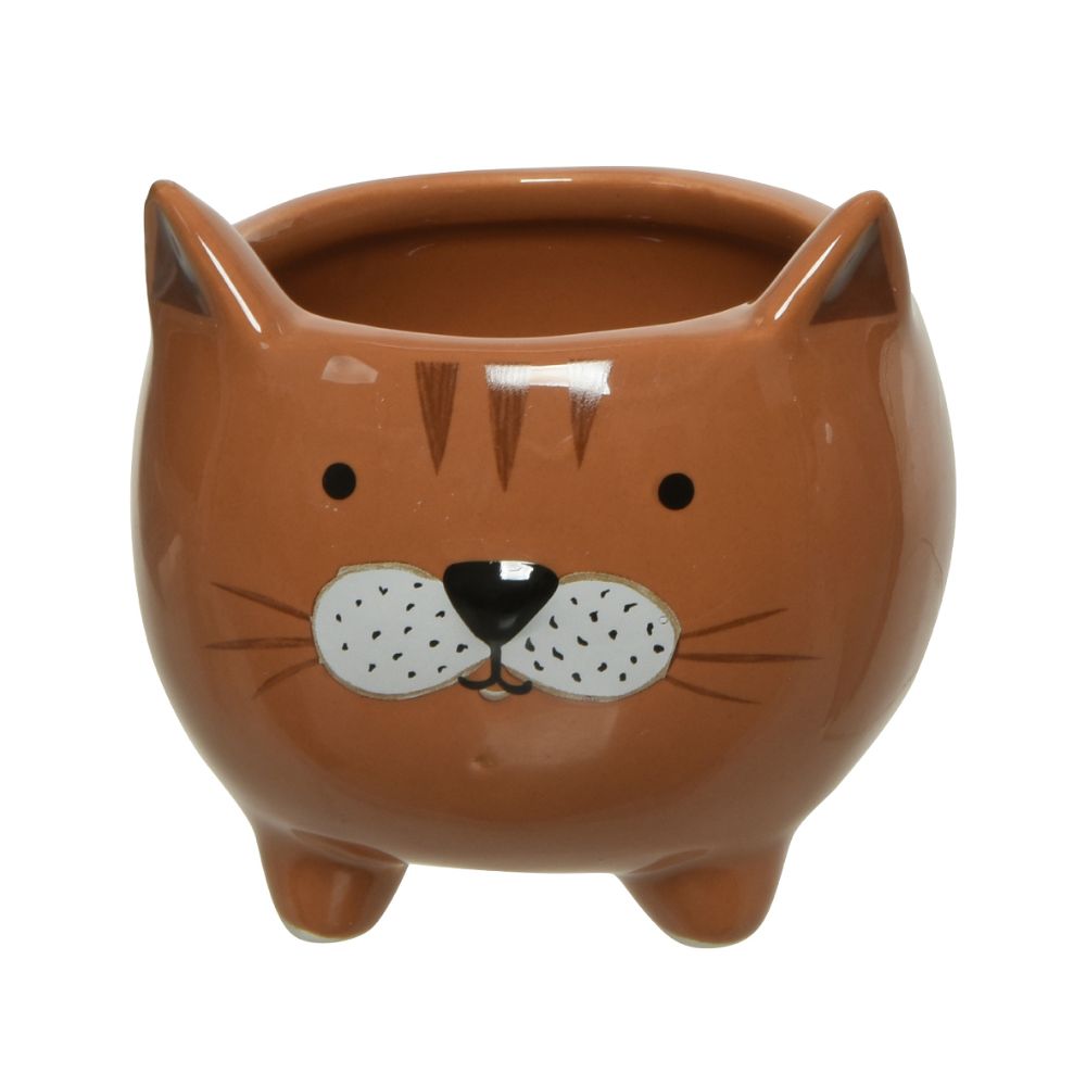 Decoris 9cm Glazed Dolomite Animal Planter (Choice of 4)