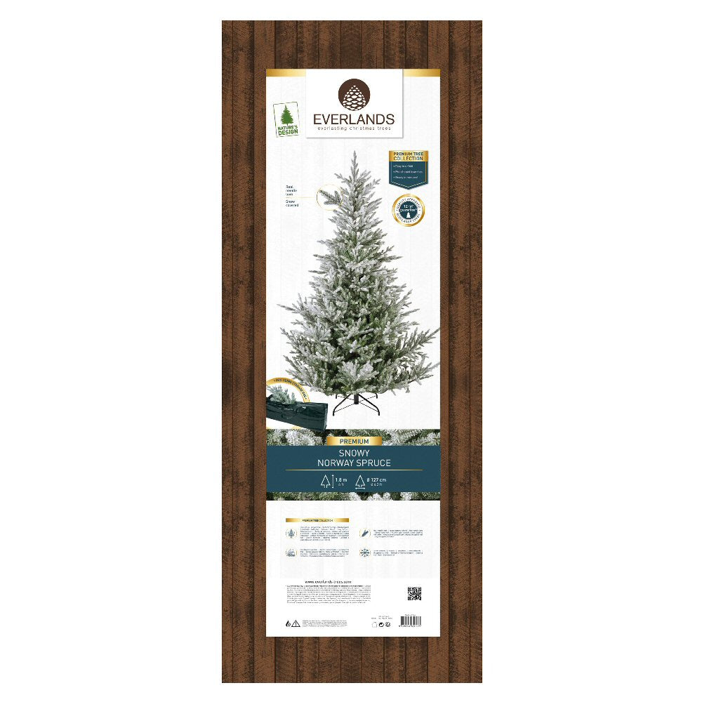 Everlands 1.8m (6ft) Snowy Norway Spruce Artificial Christmas Tree