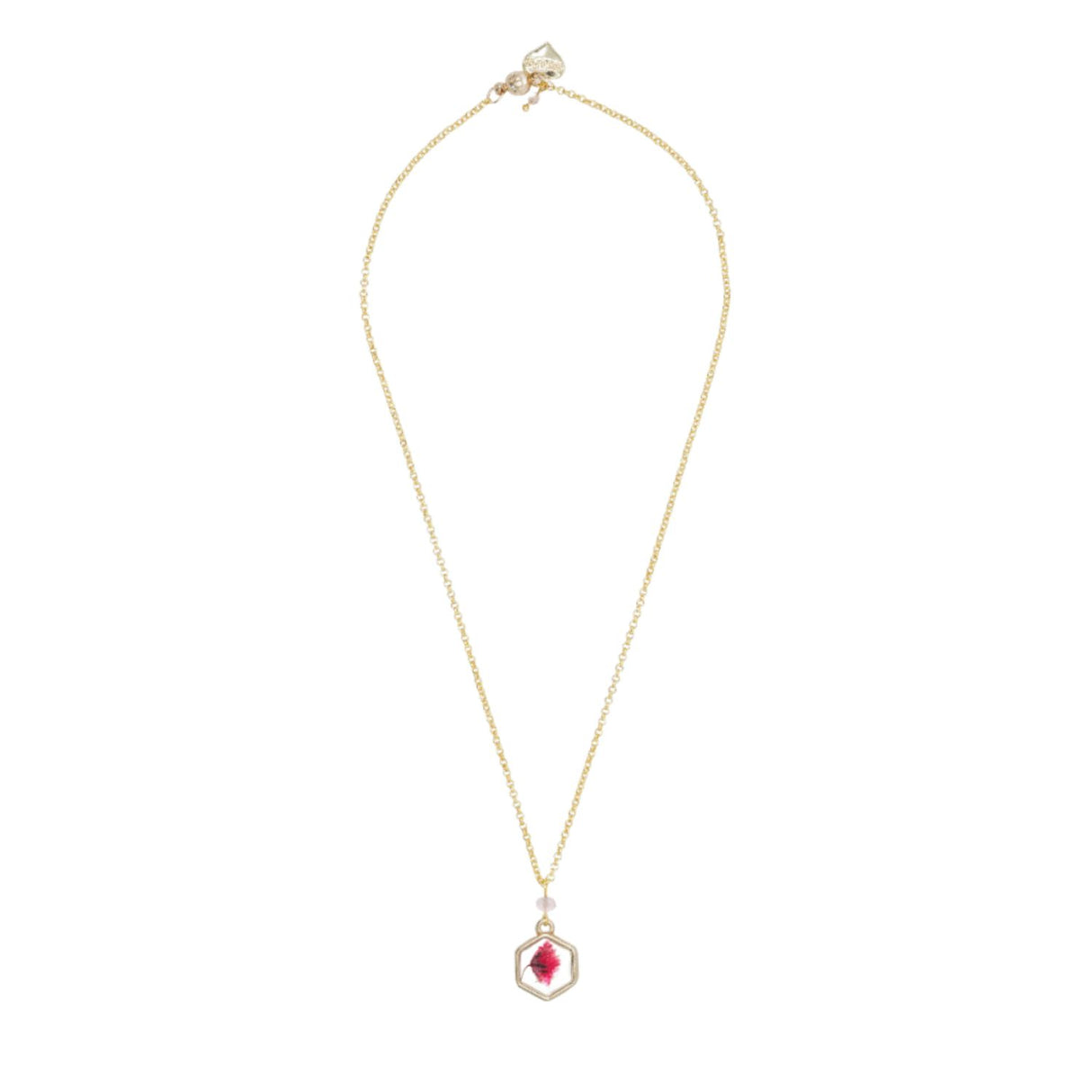 Rosie Fox Strawberry Quartz Gemstone Flower Chain Necklace