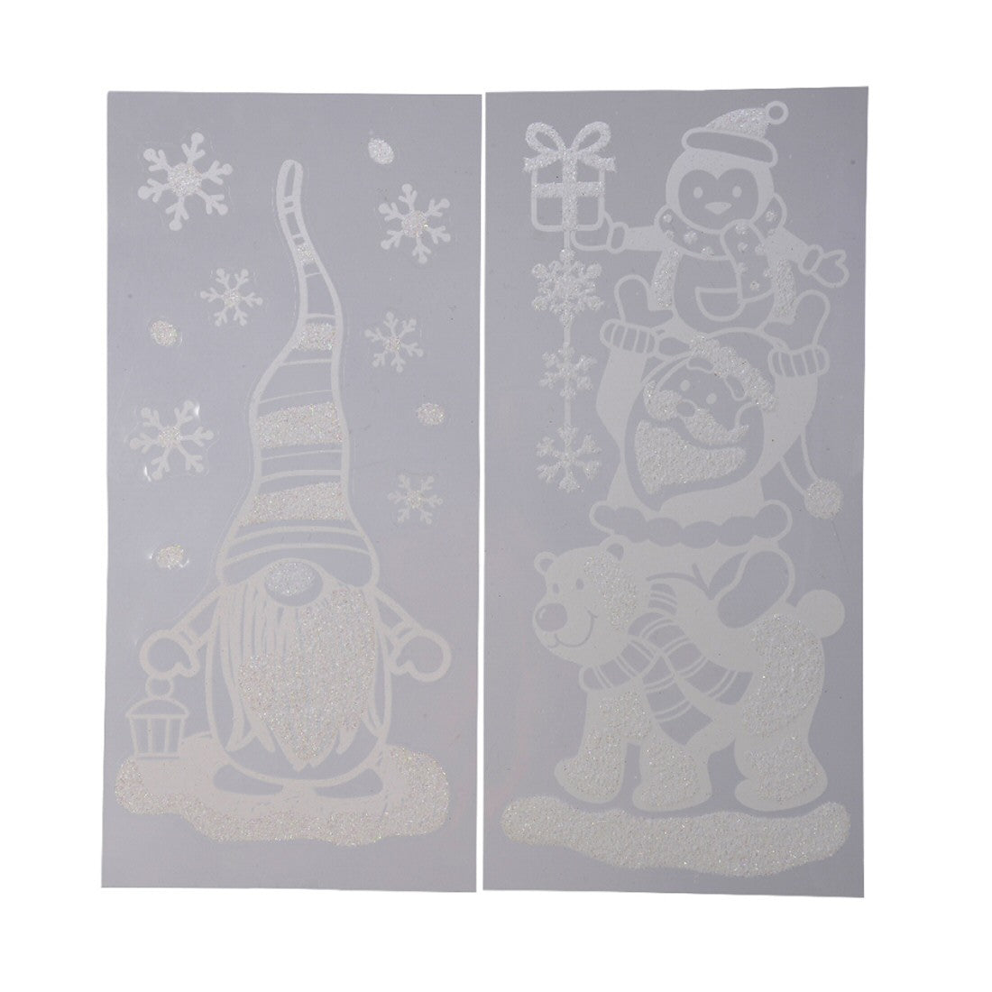 Decoris 49cm White Christmas Characters Window Stickers (Choice of 2)