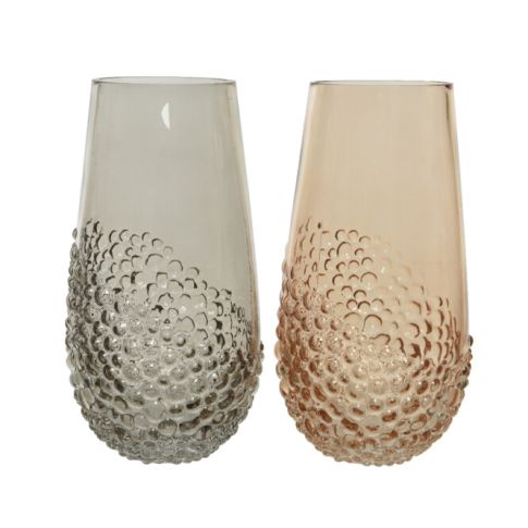 Kaemingk 30cm Glass Vase with Bubbles (Chocie of 2)