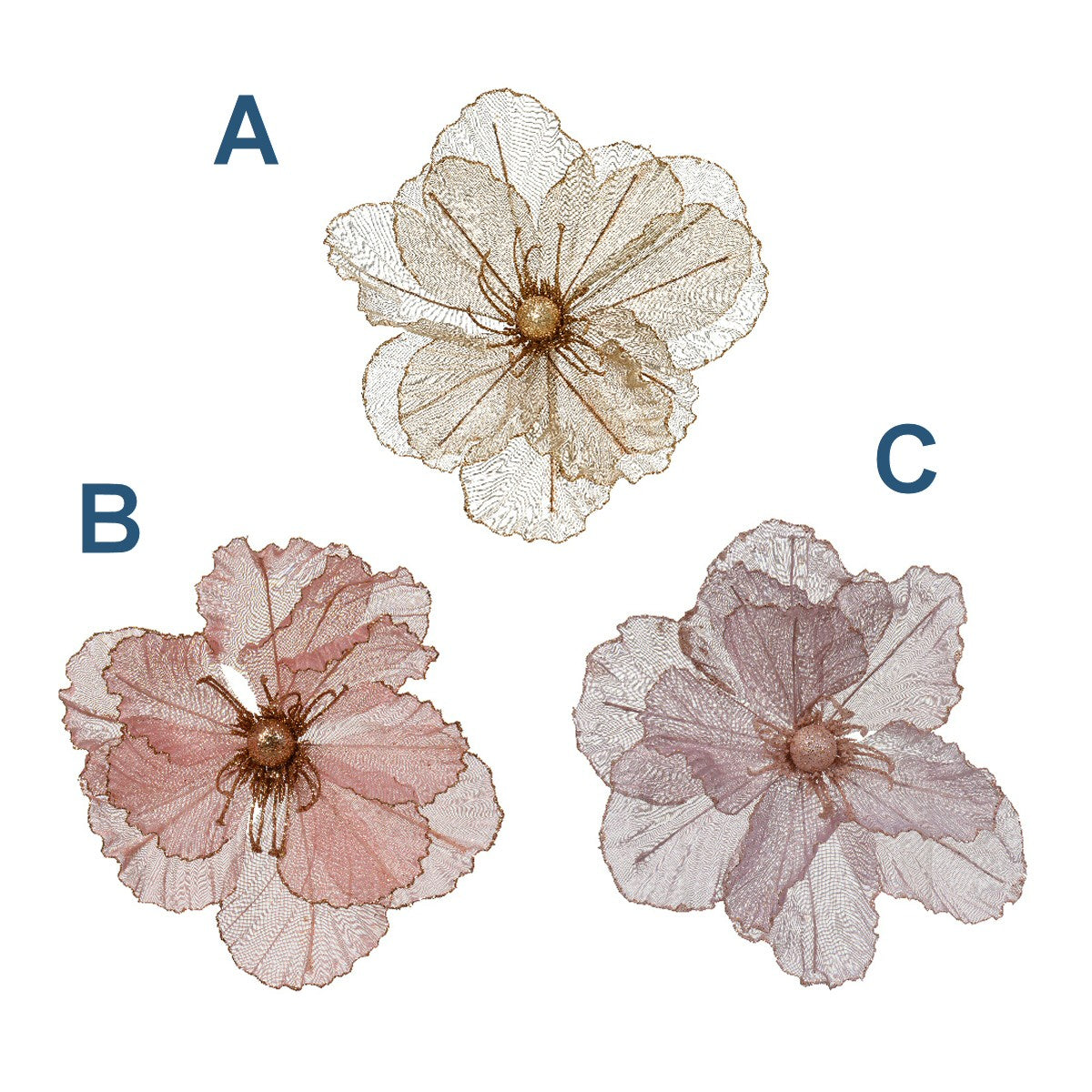 Decoris 27cm Fabric Poppy on a Clip Decoration (Choice of 3)