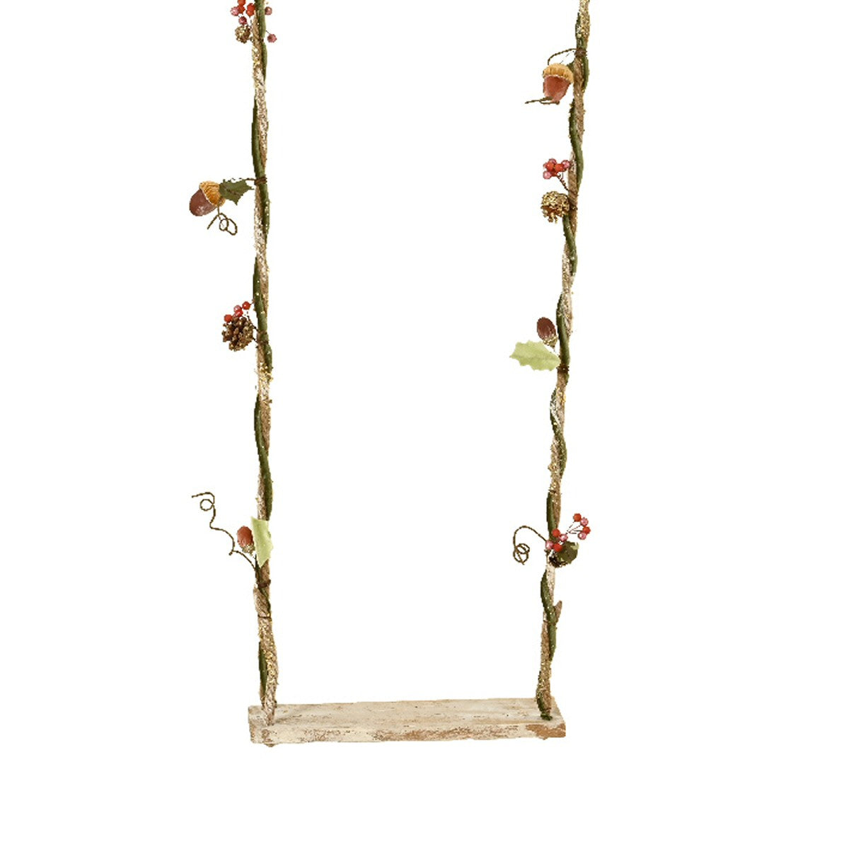 Decoris 140cm Birchwood Acorn Swing Chair Decoration